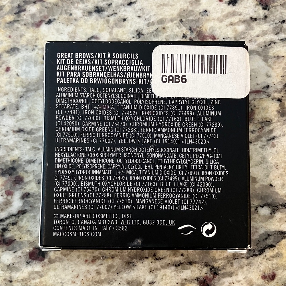 MAC Great Brows Kit Shade “Fling” Eyebrow Powder & Wax Palette 3.5g 0.12oz Black - Picture 4 of 5